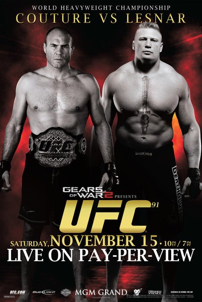 Official UFC 91 Randy Couture vs Brock Lesnar Sports Cool Wall Decor Art Print Poster 12x18