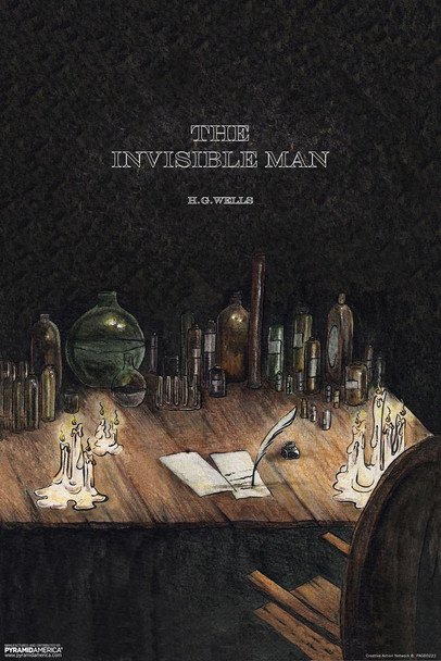 Laminated The Invisible Man HG Wells Art Print Poster Dry Erase Sign 24x36