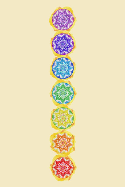 Laminated Mandala Designs In Various Colors Poster Dry Erase Sign 24x36