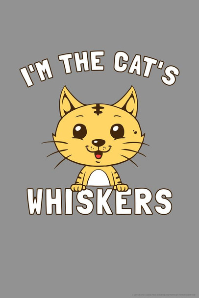 Laminated Im The Cats Whiskers Cute Funny Cat Poster Funny Wall Posters Kitten Posters for Wall Motivational Cat Poster Funny Cat Poster Inspirational Cat Poster Poster Dry Erase Sign 24x36