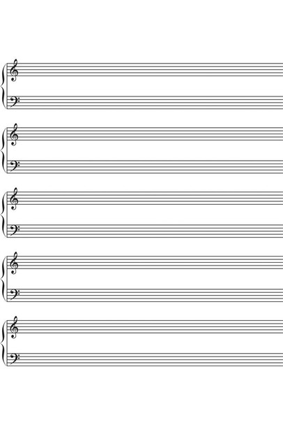Laminated Lined Sheet Music Treble Bass Clef Professional Poster Dry Erase Sign 24x36