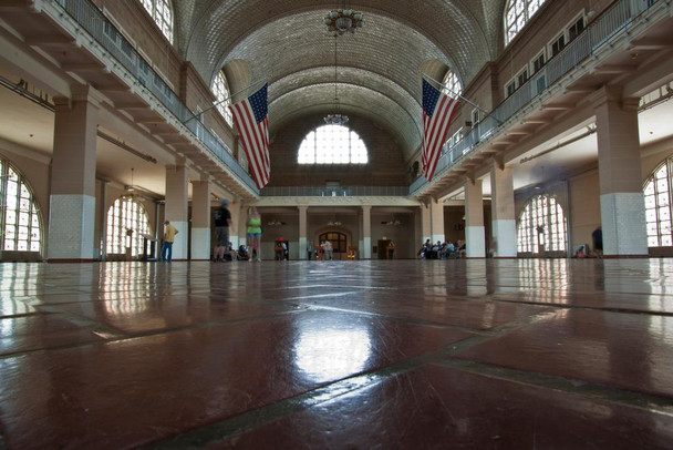 Laminated Great hall at Ellis Island Immigration Museum Photo Poster Dry Erase Wall Art 24x36