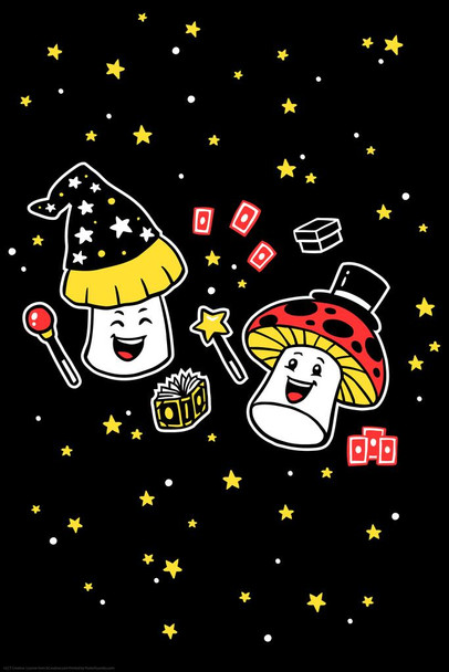 Laminated Magic Mushrooms Funny Poster Dry Erase Wall Art 24x36