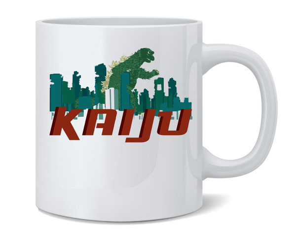KAIJU Destroying The City Ceramic Coffee Mug Tea Cup Fun Novelty Gift 12 oz