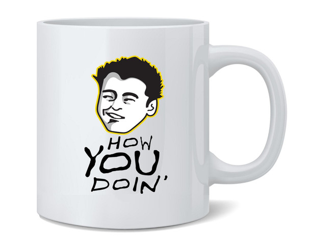 How You Doin Face 90s Famous Motivational Inspirational Quote Funny Retro Ceramic Coffee Mug Tea Cup Fun Novelty Gift 12 oz