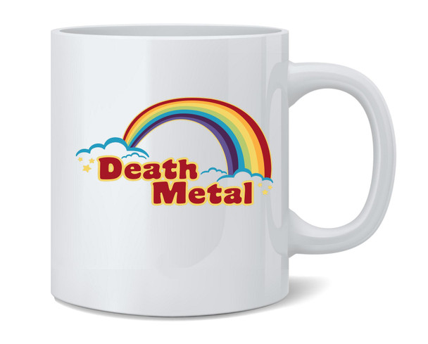 Death Metal Retro Rainbow 70s 80s Sarcastic Coffee Mug 12oz