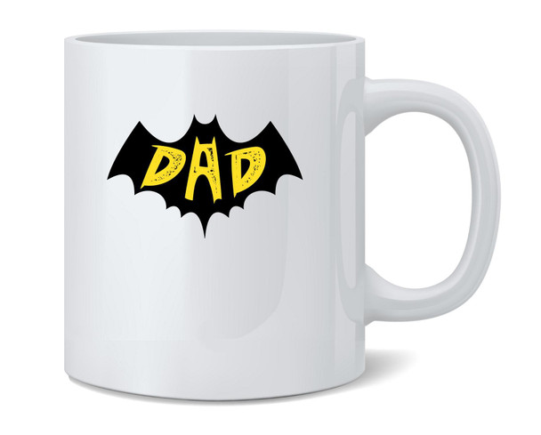 BatDad Superhero Dad Gifts For Dads Ceramic Coffee Mug Tea Cup Funny Fathers Day Mug From Daughter Son Wife Fun Novelty 12 oz