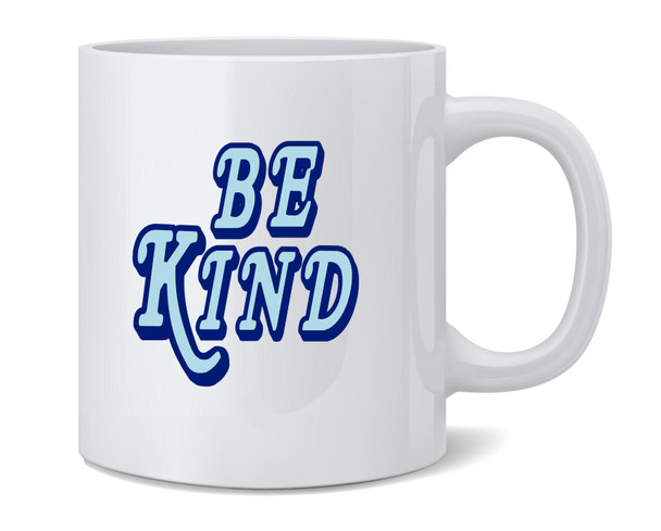 Be Kind Retro Text Cute Vintage Style Ceramic Coffee Mug Tea Cup Fun Novelty Gift 12 oz
