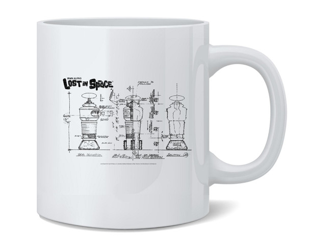 Lost In Space Robot Blueprint B9 Retro SciFi TV Ceramic Coffee Mug Tea Cup Fun Novelty Gift 12 oz