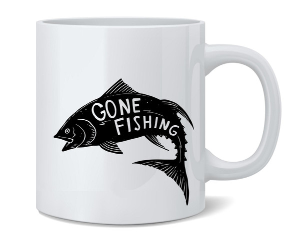 Gone Fishing Retro Vintage Fisherman Coffee Mug 12oz