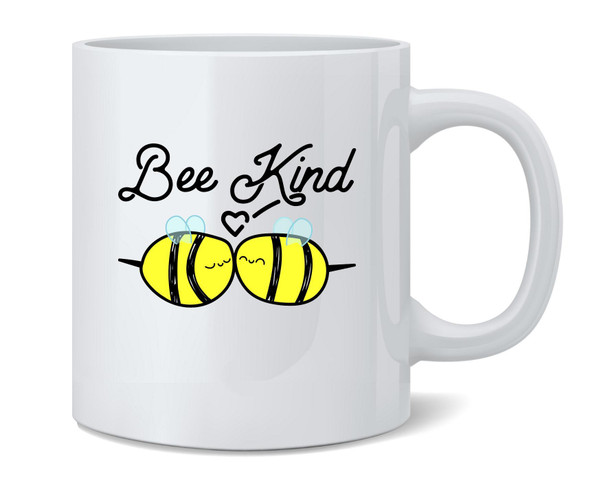 Bee Kind Cute Pun Kindness Graphic Ceramic Coffee Mug Tea Cup Fun Novelty Gift 12 oz