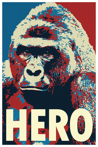 Harambe Pop Art Hero Gorilla Portrait Thick Paper Sign Print Picture 8x12