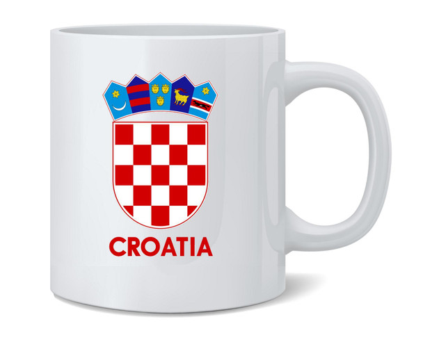Croatia Soccer National Team Football Crest Retro Ceramic Coffee Mug Tea Cup Fun Novelty Gift 12 oz