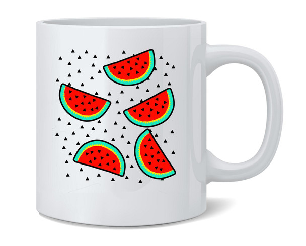 Watermelon Pattern Cute Summer Ceramic Coffee Mug Tea Cup Fun Novelty Gift 12 oz