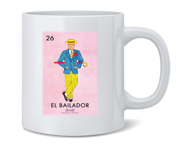 El Bailador Dancer Loteria Card Mexican Bingo Ceramic Coffee Mug Tea Cup Fun Novelty Gift 12 oz