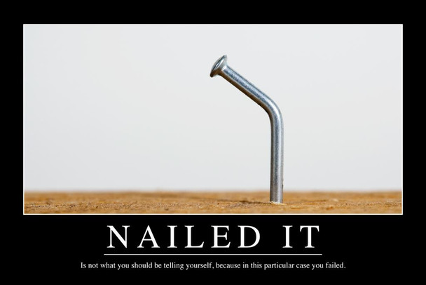 Nailed It Funny Demotivational Thick Paper Sign Print Picture 8x12