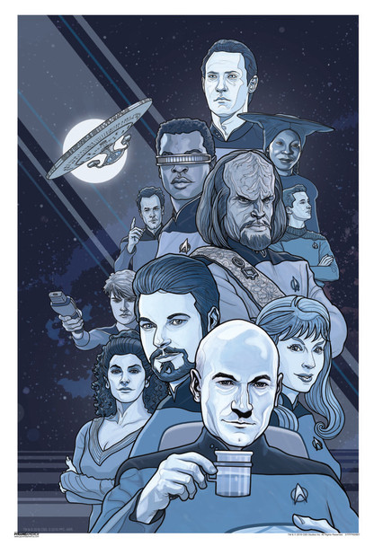 Star Trek The Next Generation B/W 50th Anniversary TV Show Cool Wall Decor Art Print Poster 13x19