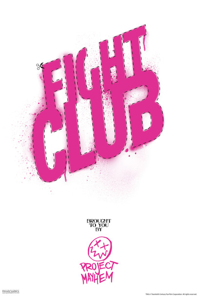 Fight Club Movie Project Mayhem Stencil Classic Retro Cult Tyler Durden Cool Wall Decor Art Print Poster 12x18