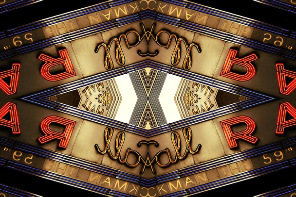Kaleidoscopic Image Radio City Music Hall Sign Photo Photograph Thick Paper Sign Print Picture 12x8