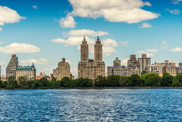 Manhattan Skyline Across Jaqueline Kennedy Onassis Reservoir New York Photo Photograph Thick Paper Sign Print Picture 12x8