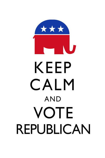 Keep Calm and Vote Republican White Thick Paper Sign Print Picture 8x12