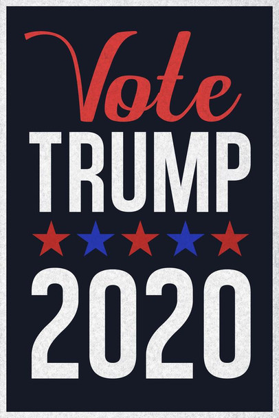 Vote Trump 2020 Republican Party Presidential Election Stars Navy With Blue Border Thick Paper Sign Print Picture 8x12