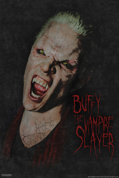 Buffy The Vampire Slayer Spike Vampire Face 90s TV Show Series Horror Cool Wall Decor Art Print Poster 12x18