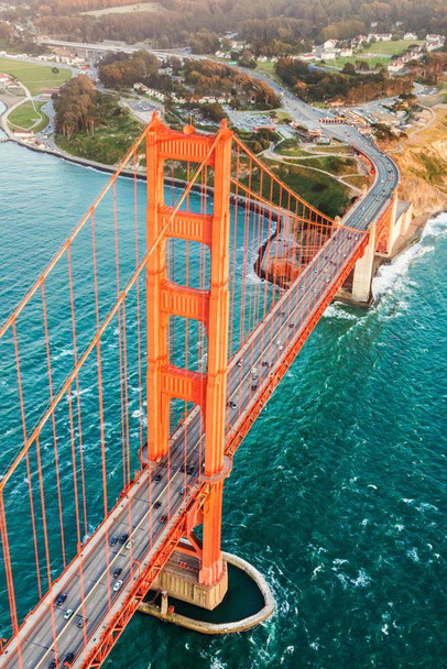 Golden Gate Bridge San Francisco Aerial View Photo Photograph Thick Paper Sign Print Picture 8x12