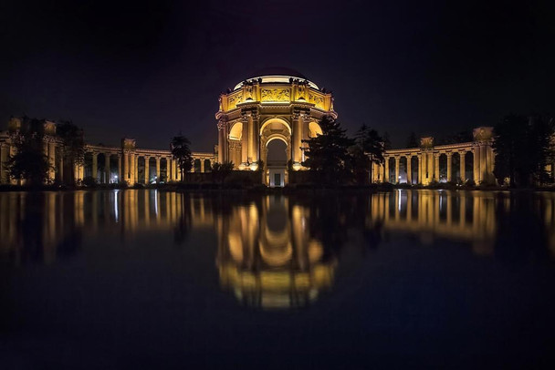 Palace of Fine Arts San Francisco at Night Photo Photograph Thick Paper Sign Print Picture 12x8