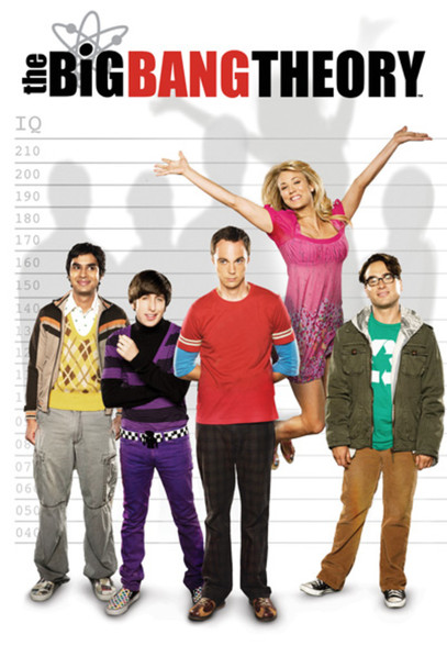 The Big Bang Theory Cast in Front of IQ Chart Poster 24x36