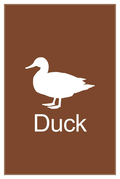 Farm Animal Duck Silhouettes Classroom Learning Aids Barnyard Farming Farm Brown Thick Paper Sign Print Picture 8x12