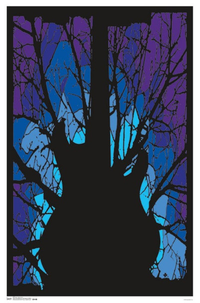 Woods Guitar Music UV Black Light Blacklight Poster 22x34