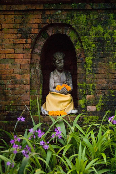 Statue in Temple Garden Courtyard Ubud Bali Indonesia Photo Photograph Thick Paper Sign Print Picture 8x12