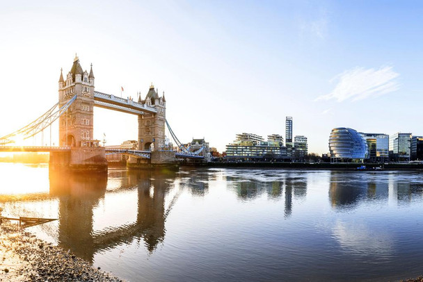 Tower Bridge Southwark London England Skyline Sunrise Photo Thick Paper Sign Print Picture 12x8