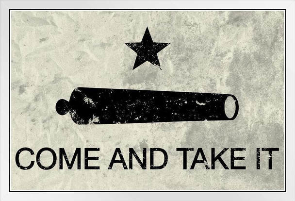 Come and Take It Flag White Wood Framed Poster 14x20