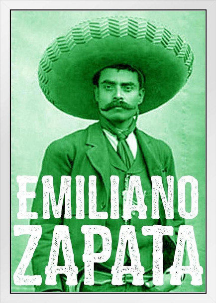 Emiliano Zapata White Wood Framed Poster 14x20