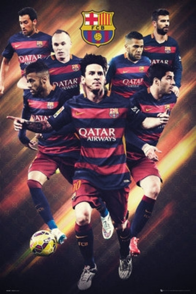 FC Barcelona Players 15 16 Soccer Football Sports Cool Wall Decor Art Print Poster 24x36