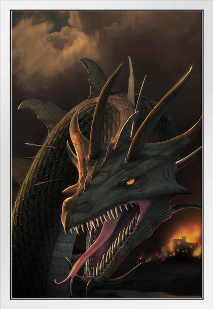 Annihilation Dragon by Vincent Hie White Wood Framed Poster 14x20