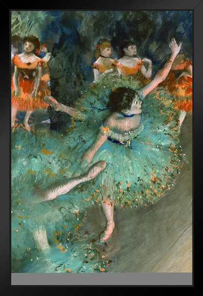 Edgar Degas Green Dancer Poster 1879 Ballerina Ballet French Impressionist Painting Canvas Stand or Hang Wood Frame Display 9x13