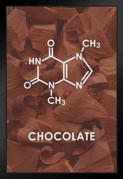 Chocolate Theobromine Molecule Science Image Funny Art Print Stand or Hang Wood Frame Display Poster Print 9x13