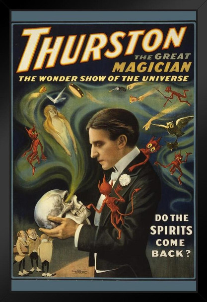 Thurston The Great Magician Skull Spirits Art Print Stand or Hang Wood Frame Display Poster Print 9x13