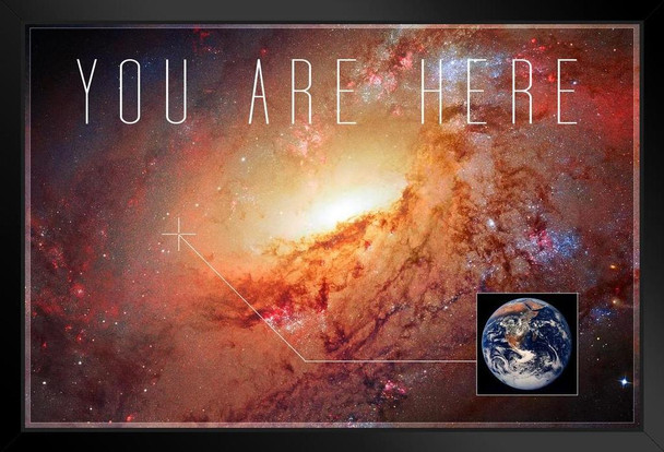 You Are Here Galaxy Landscape Funny Art Print Stand or Hang Wood Frame Display Poster Print 9x13