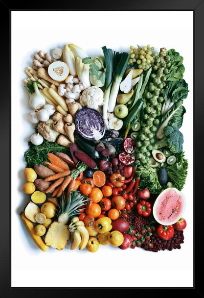 Fruits Vegetables Produce Colorful Healthy Rainbow Photo Art Print Stand or Hang Wood Frame Display Poster Print 9x13