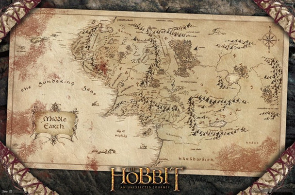 The Hobbit Map Movie Cool Wall Decor Art Print Poster 22x34