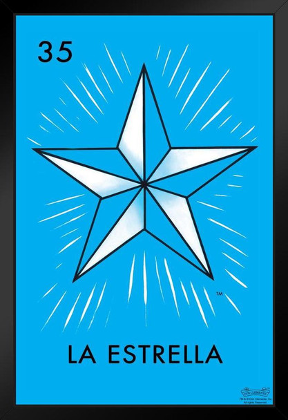35 La Estrella Star Loteria Card Mexican Bingo Lottery Art Print Stand or Hang Wood Frame Display Poster Print 9x13