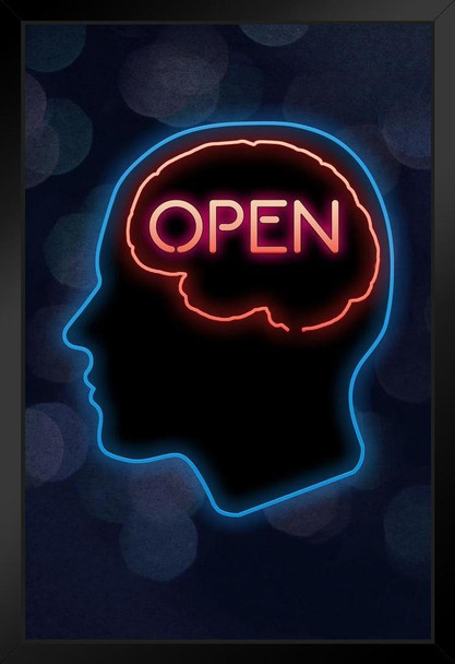 Keep An Open Mind Inspirational Motivational Change Adaptation Ideas Creativeness Art Print Stand or Hang Wood Frame Display Poster Print 9x13