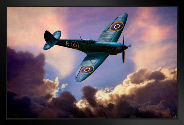 Spitfire Clouds by Chris Lord Photo Photograph Stand or Hang Wood Frame Display 9x13