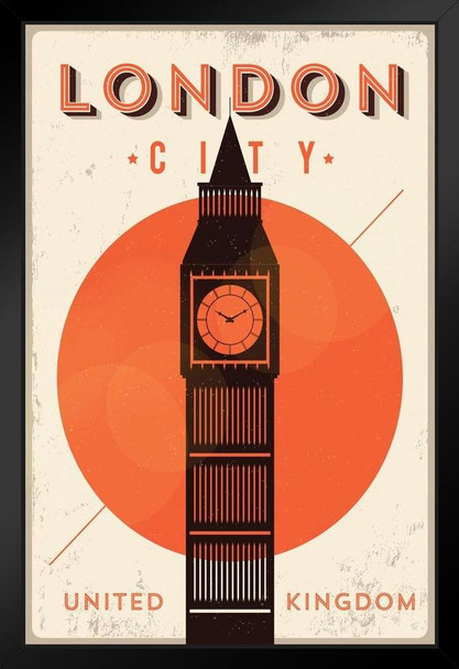 London City Big Ben Retro Travel Art Print Stand or Hang Wood Frame Display Poster Print 9x13