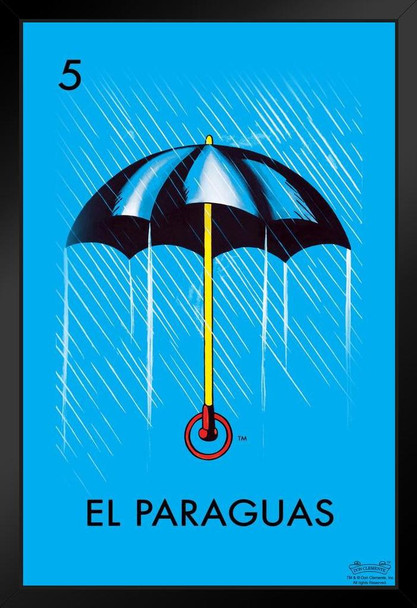 05 El Paraguas Umbrella Loteria Card Mexican Bingo Lottery Art Print Stand or Hang Wood Frame Display Poster Print 9x13