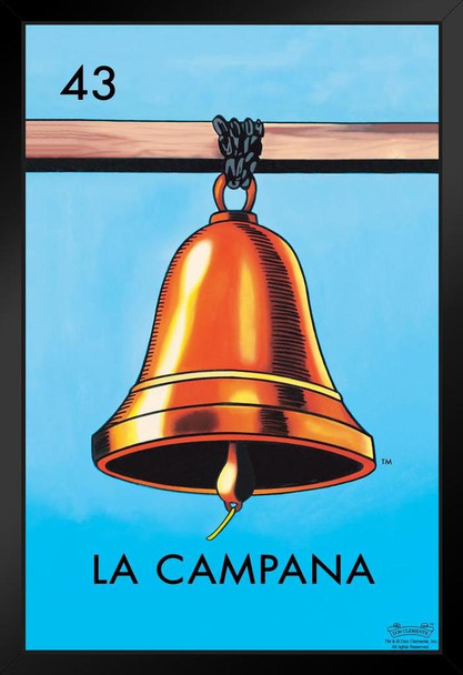 43 La Campana Bell Loteria Card Mexican Bingo Lottery Art Print Stand or Hang Wood Frame Display Poster Print 9x13